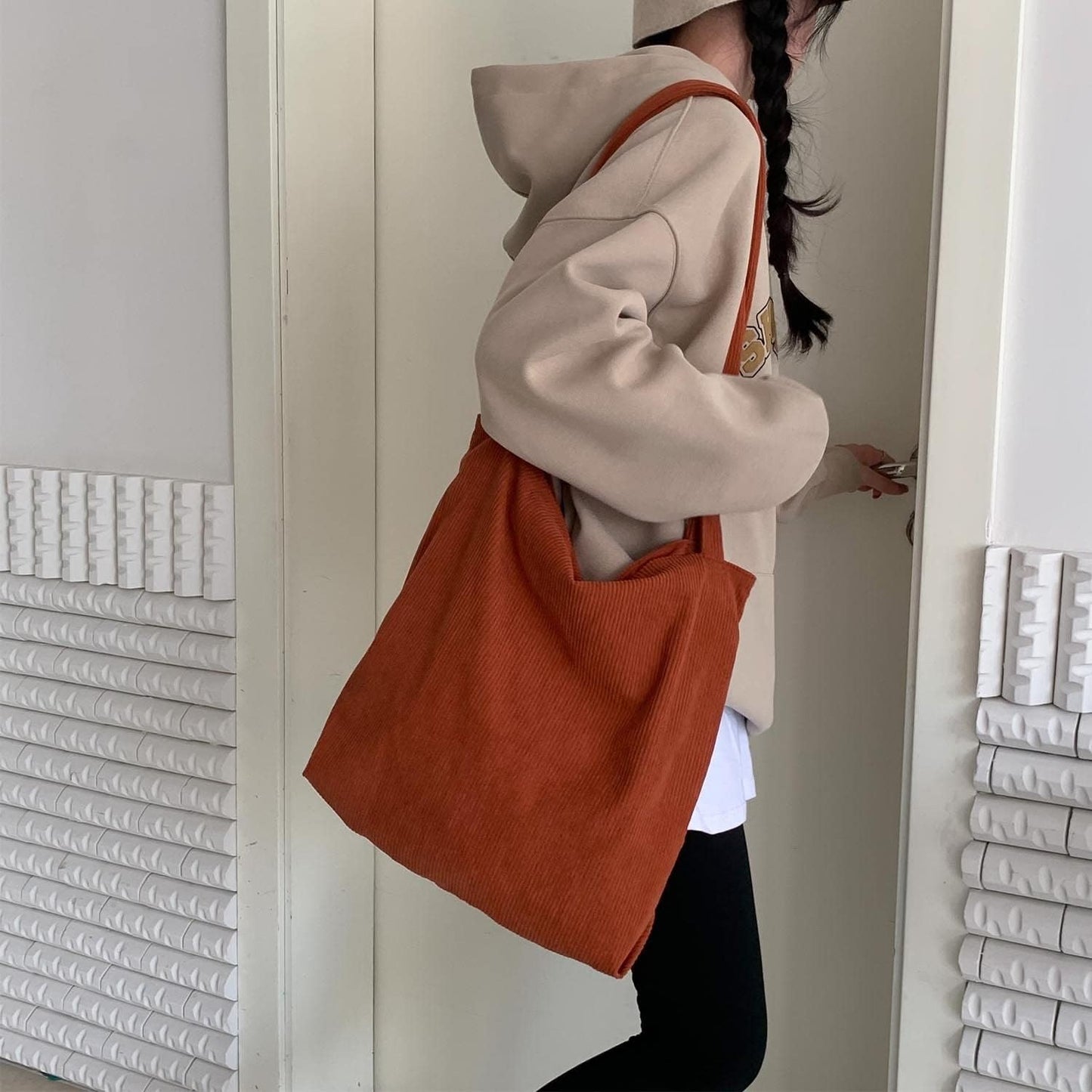 Women Corduroy Tote Bag
