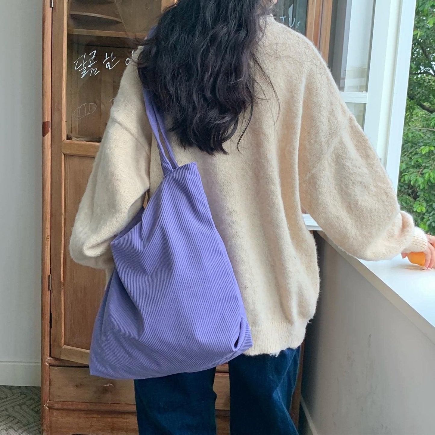 Women Corduroy Tote Bag
