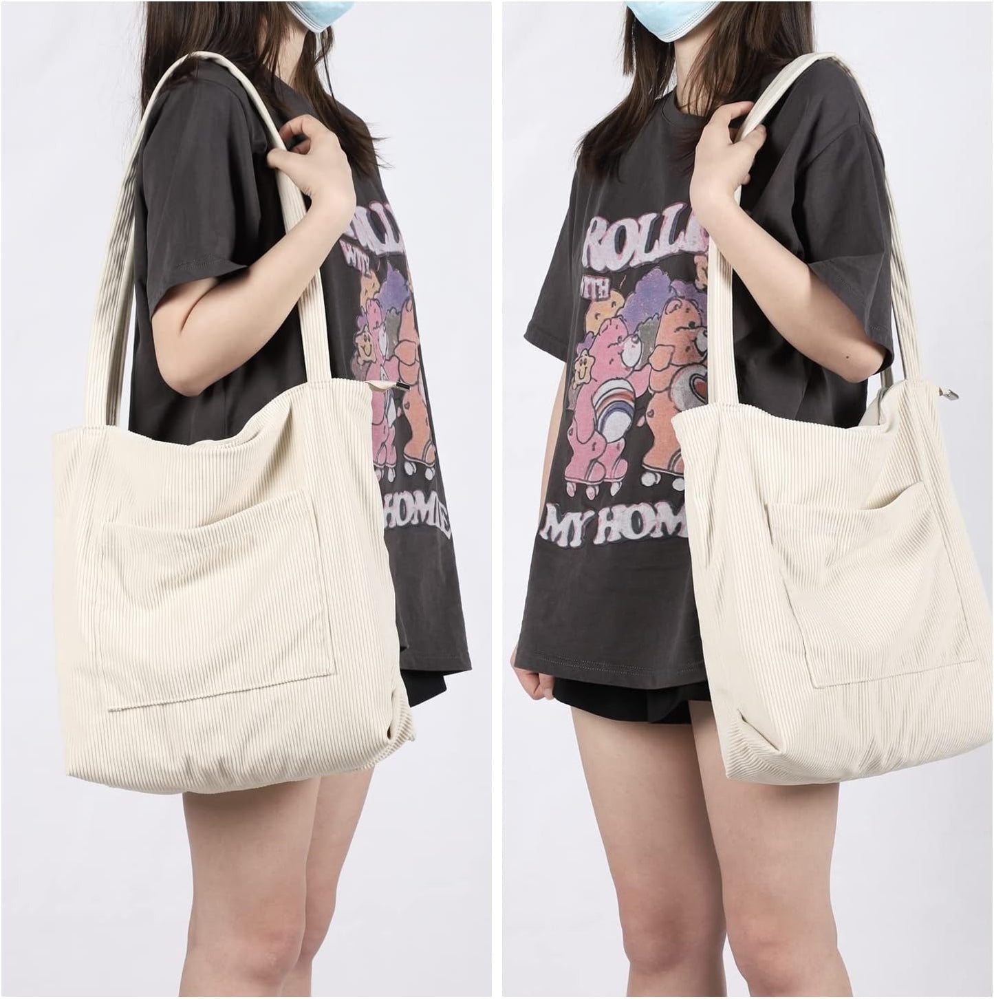 Women Corduroy Tote Bag