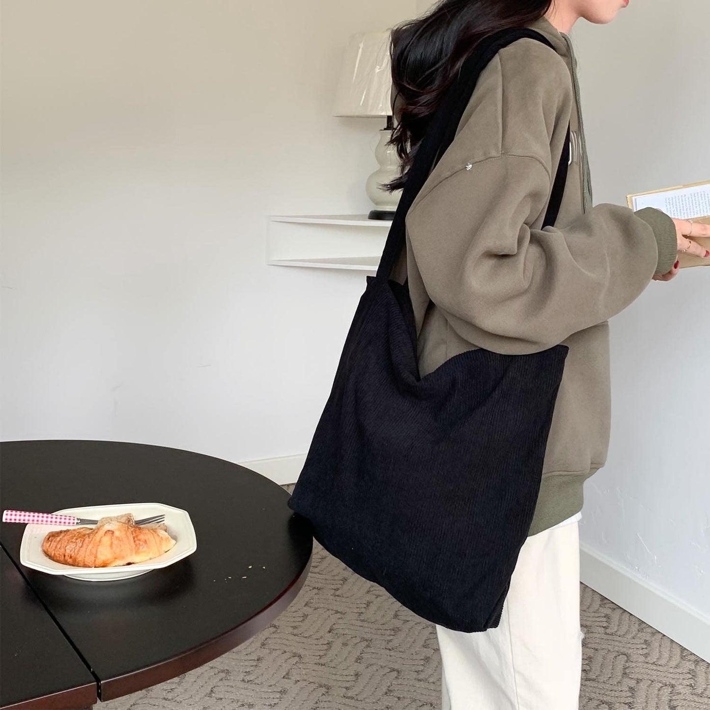 Women Corduroy Tote Bag