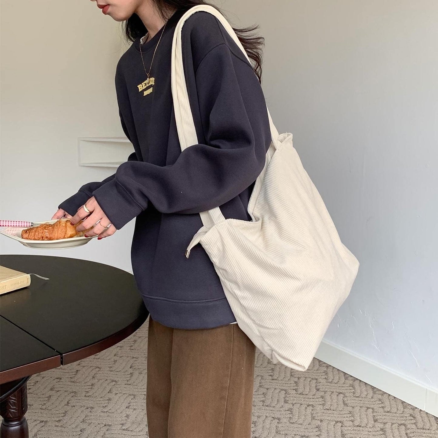 Women Corduroy Tote Bag