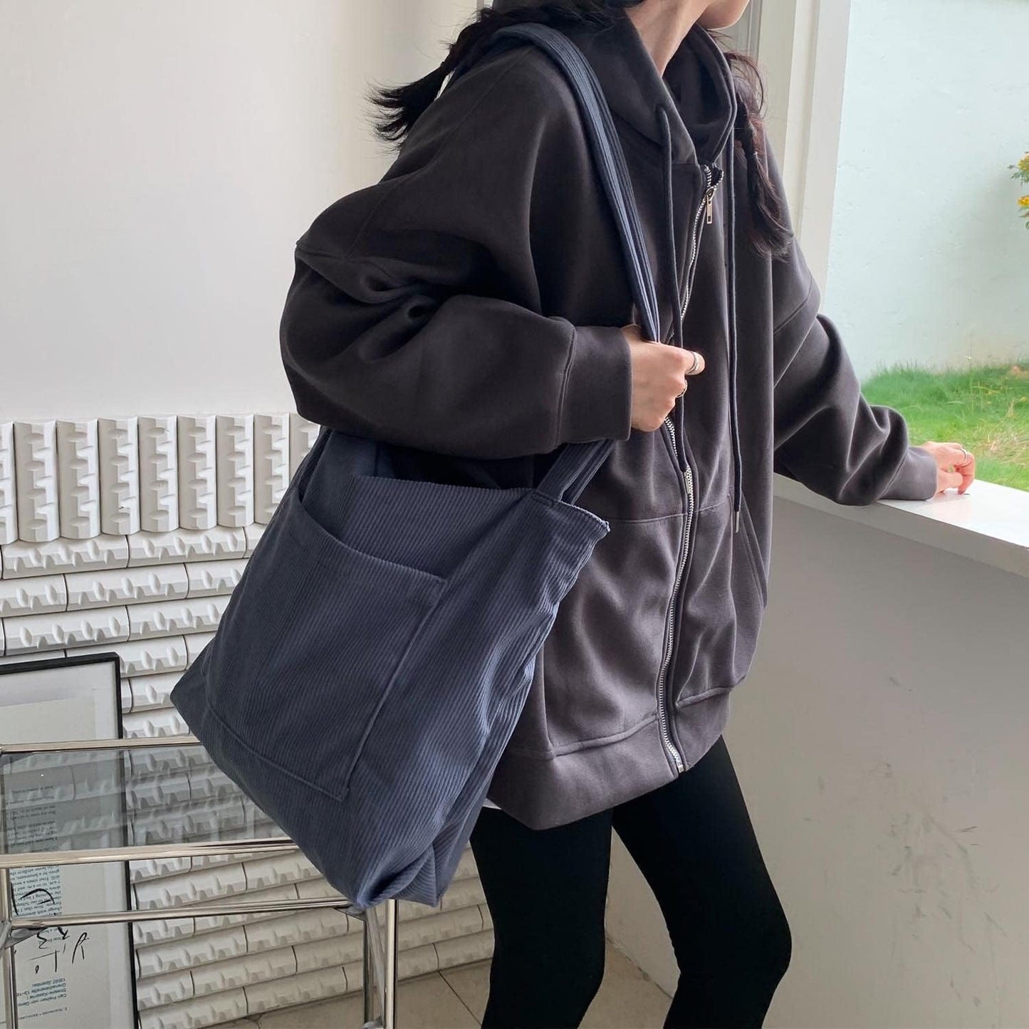 Women Corduroy Tote Bag