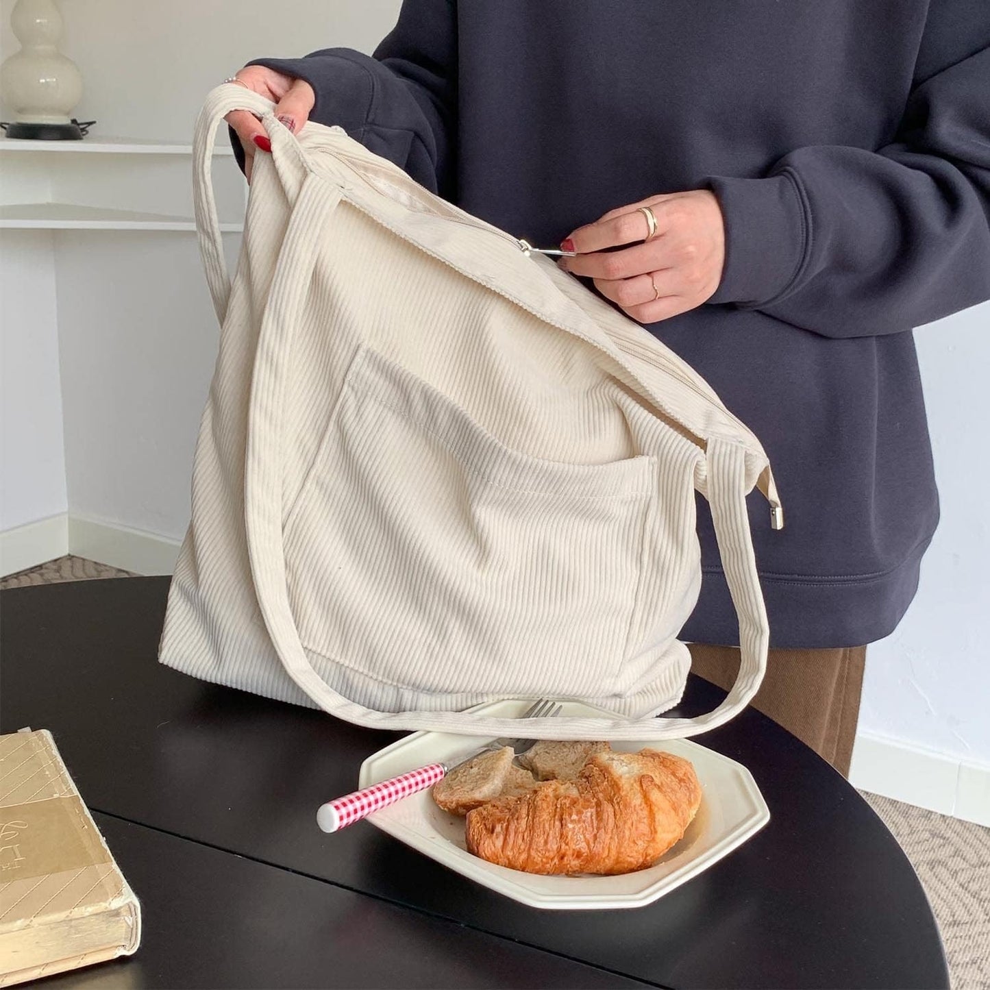 Women Corduroy Tote Bag